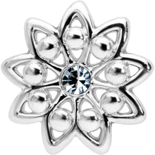 Load image into Gallery viewer, 20G 7mm Clear Gem Elegant Starry Flower L Shape Nose Ring