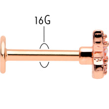 Load image into Gallery viewer, 16G 5/16 Clear Gem Rose Gold Tone Opulent Butterfly Labret Tragus