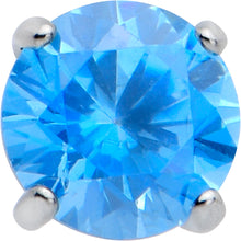 Load image into Gallery viewer, 16G 5/16 Blue CZ ASTM F-136 Implant Grade Titanium Threadless Heart End Labret