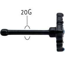 Load image into Gallery viewer, 20G 1/4 Black Lacy Rhombus Nose Bone