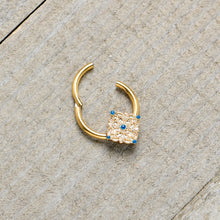 Load image into Gallery viewer, 16G 3/8 Gold Tone Lacy Rhombus Hinged Segment Ring