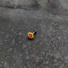 Load image into Gallery viewer, 16G 5/16 Happy Sunflower Yellow Labret Monroe Tragus