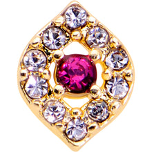 Load image into Gallery viewer, 20G 1/4 Clear Pink Gem Gold Tone Open Eye Nose Bone