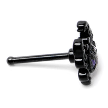 Load image into Gallery viewer, 20G 1/4 Purple Gem Black Chic Crab Nose Bone