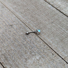 Load image into Gallery viewer, 16G 5/16 White Synthetic Opal Style Flower Curved Eyebrow Ring