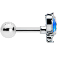 Load image into Gallery viewer, 16G 1/4 Blue Synthetic Opal Style Flower Cartilage Tragus Earring