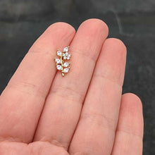 Load image into Gallery viewer, 16G 1/4 Clear CZ Gem Gold Hue Flower Vine Cartilage Tragus Earring