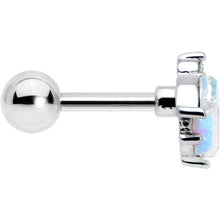 Load image into Gallery viewer, 16G 1/4 White Synthetic Opal Flower Cartilage Tragus Earring