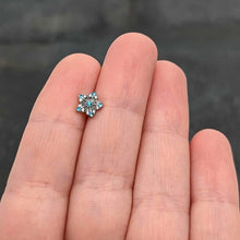 Load image into Gallery viewer, 16G 1/4 Blue Clear Gem Opulent Flower Cartilage Tragus Earring