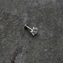 将图片加载到图库查看器,16G 5/16 Clear Blue Gem Opulent Flower Labret Monroe Tragus