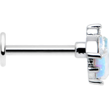 Load image into Gallery viewer, 16G 5/16 White Synthetic Opal Flower Labret Monroe Tragus