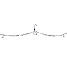 Load image into Gallery viewer, Clear Gem Double Heart Double Mount Belly Ring Belly Chain