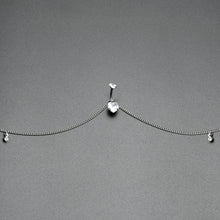 Load image into Gallery viewer, Clear Gem Double Heart Double Mount Belly Ring Belly Chain