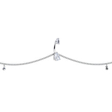 Load image into Gallery viewer, Clear Gem Double Drop Double Mount Belly Ring Belly Chain