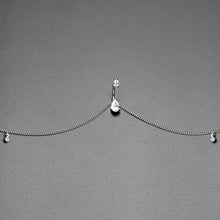 Load image into Gallery viewer, Clear Gem Double Drop Double Mount Belly Ring Belly Chain