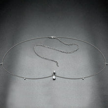 Load image into Gallery viewer, Clear Gem Double Drop Double Mount Belly Ring Belly Chain