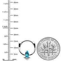 Load image into Gallery viewer, 16G 5/16 Blue Gem Deco Oval Cartilage Clicker