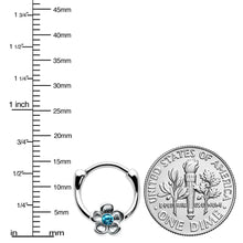 Load image into Gallery viewer, 16G 5/16 Blue Gem Sweetheart Flower Cartilage Clicker