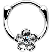 Load image into Gallery viewer, 16G 5/16 Clear Gem Sweetheart Flower Cartilage Clicker