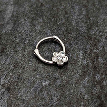 Load image into Gallery viewer, 16G 5/16 Clear Gem Sweetheart Flower Cartilage Clicker