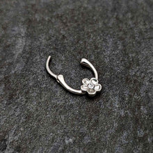 Load image into Gallery viewer, 16G 5/16 Clear Gem Sweetheart Flower Cartilage Clicker