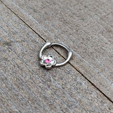 Load image into Gallery viewer, 16G 5/16 Pink Gem Sweetheart Flower Cartilage Clicker
