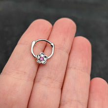 Load image into Gallery viewer, 16G 5/16 Pink Gem Sweetheart Flower Cartilage Clicker