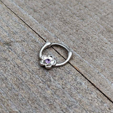 Load image into Gallery viewer, 16G 5/16 Purple Gem Sweetheart Flower Cartilage Clicker