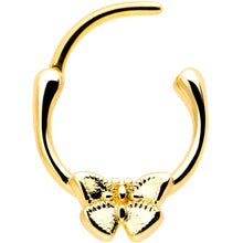Load image into Gallery viewer, 16G 5/16 Gold Tone Simple Textured Butterfly Cartilage Clicker