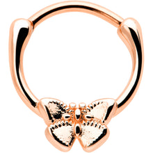 将图片加载到图库查看器,16G 5/16 Rose Gold Tone Simple Textured Butterfly Cartilage Clicker