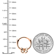 将图片加载到图库查看器,16G 5/16 Rose Gold Tone Simple Textured Butterfly Cartilage Clicker