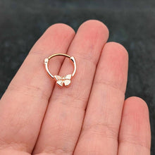 将图片加载到图库查看器,16G 5/16 Rose Gold Tone Simple Textured Butterfly Cartilage Clicker