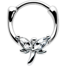 Load image into Gallery viewer, 16G 5/16 Clear Gem Simple Style Dragonfly Cartilage Clicker