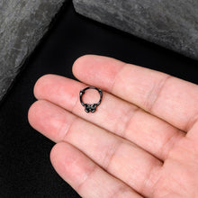 Load image into Gallery viewer, 16G 3/8 Black Textured Simple Butterfly Cartilage Clicker