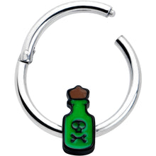 将图片加载到图库查看器,16G 3/8 Poison Green Bottle Glow in the Dark Hinged Segment Ring