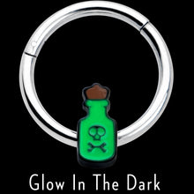 将图片加载到图库查看器,16G 3/8 Poison Green Bottle Glow in the Dark Hinged Segment Ring