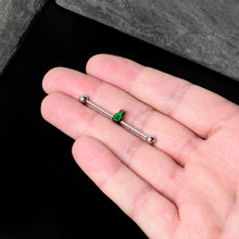 Load image into Gallery viewer, 14G Poison Green Bottle Glow in the Dark Industrial Barbell 38mm