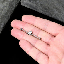 Load image into Gallery viewer, 14G Halloween White Ghost Glow in the Dark Industrial Barbell 38mm