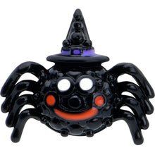 Load image into Gallery viewer, 16G 1/4 Black Halloween Witchy Smiling Spider Cartilage Earring