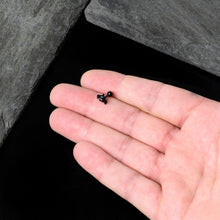 Load image into Gallery viewer, 16G 1/4 Black Halloween Witchy Smiling Spider Cartilage Earring