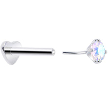 Load image into Gallery viewer, 16G 5/16 Aurora CZ Gem ASTM F-136 Implant Grade Titanium Heart End Labret Tragus