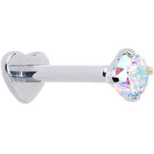 Load image into Gallery viewer, 16G 5/16 Aurora CZ Gem ASTM F-136 Implant Grade Titanium Heart End Labret Tragus