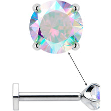 Load image into Gallery viewer, 16G 5/16 Aurora CZ Gem ASTM F-136 Implant Grade Titanium Hex End Labret Tragus