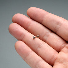 Load image into Gallery viewer, 16G 5/16 Black CZ Gem ASTM F-136 Implant Grade Titanium Hex End Labret Tragus
