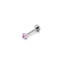 Load image into Gallery viewer, 16G 5/16 Pink CZ Gem ASTM F-136 Implant Grade Titanium Hex End Labret Tragus
