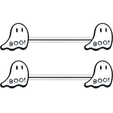 Load image into Gallery viewer, 14G 9/16 Halloween Ghost Glow in the Dark Barbell Nipple Ring Set