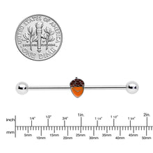 Load image into Gallery viewer, 14G Autumn Acorn Brown Orange Industrial Barbell 38mm