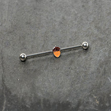 Load image into Gallery viewer, 14G Autumn Acorn Brown Orange Industrial Barbell 38mm