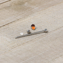 Load image into Gallery viewer, 14G Autumn Acorn Brown Orange Industrial Barbell 38mm