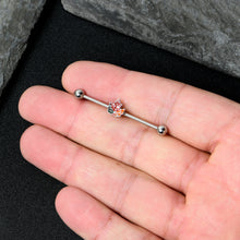 Load image into Gallery viewer, 14G Autumn Tricolor Red Maple Leaf Industrial Barbell 38mm